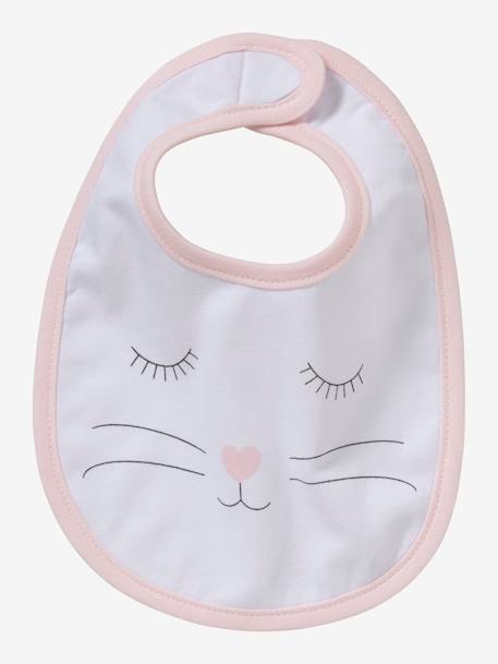 Lot de 5 bavoirs naissance LOT CHAT ROSE - vertbaudet enfant 