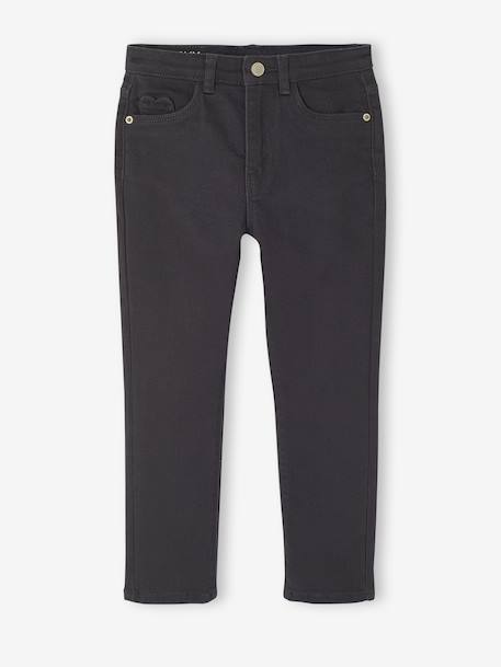 Pantalon fille slim morphologique medium anthracite+rose poudré - vertbaudet enfant 