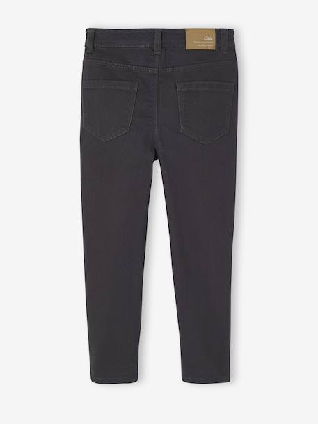Pantalon fille slim morphologique fin anthracite+rose poudré - vertbaudet enfant 