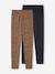 Lot de 2 leggings fille Basics anthracite+beige+bleu nuit+marron imprimé - vertbaudet enfant 