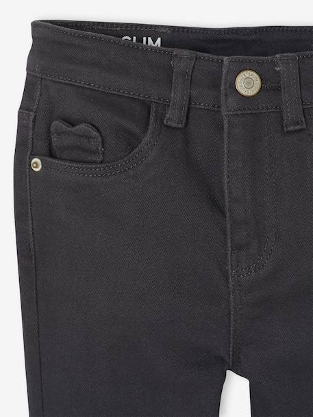 Slim meisjesbroek smalle lichaamsbouw antraciet+roze (poederkleur) - vertbaudet enfant 