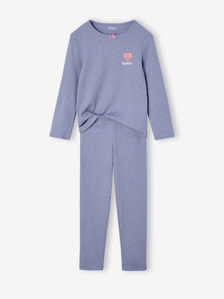 Lot de 2 pyjamas fille coeurs en côtes marine - vertbaudet enfant 