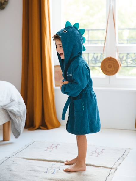 Peignoir enfant Dinosaure personnalisable BLEU MOYEN - vertbaudet enfant 