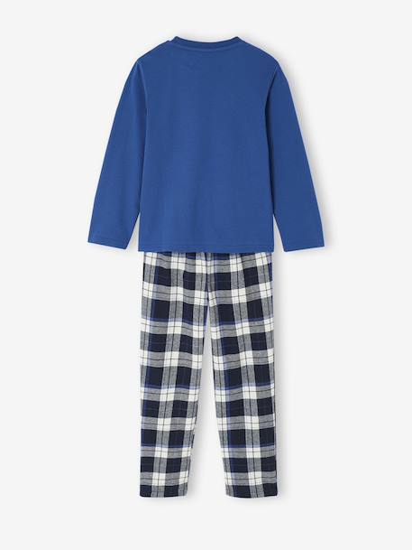 Flanellen jongenspyjama met print Dinosaurus marineblauw - vertbaudet enfant 