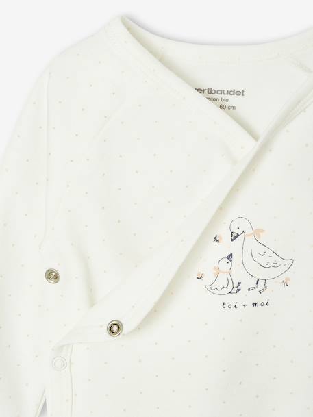 Bedrukte body's voor pasgeborenen met opening aan de voorkant blauwgroen+ecru - vertbaudet enfant 