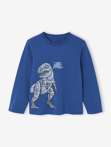 Pyjama Garçon Flanelle Imprimé Dinosaures marine - vertbaudet enfant 