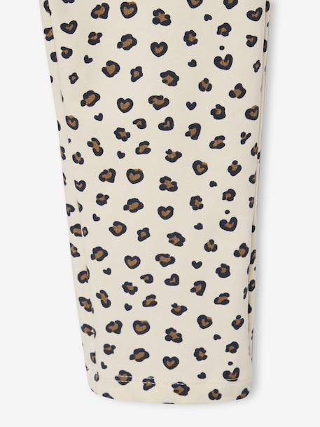 Set van 2 nachtjurk + legging met luipaardprint voor meisjes ecru - vertbaudet enfant 