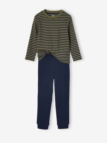 Lot de 2 pyjamas garçon en côtes kaki - vertbaudet enfant 