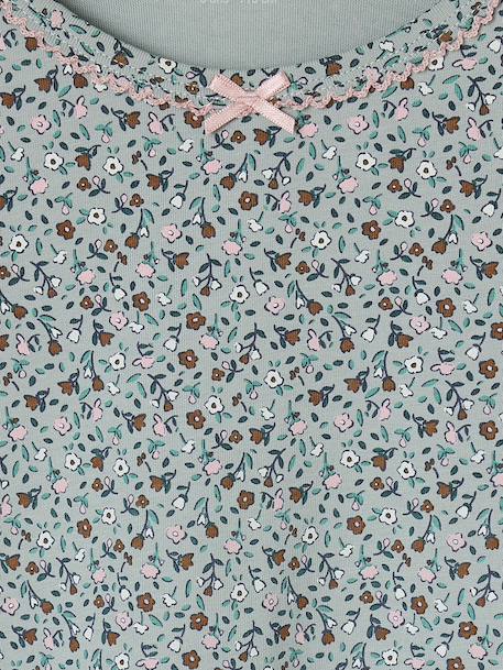 Set van 2 nachtjurk + legging voor meisjes Bloemen lichtroze - vertbaudet enfant 