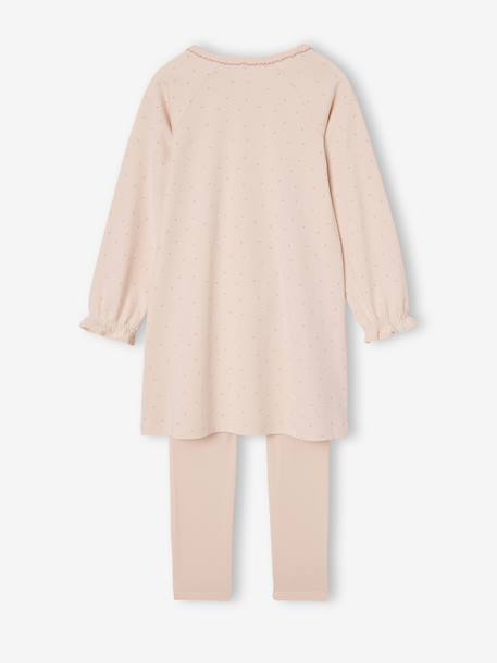 Lot de 2 chemises de nuit + leggings fille rose pâle - vertbaudet enfant 