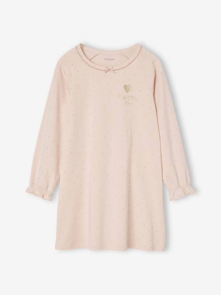 Set van 2 nachtjurk + legging voor meisjes Bloemen lichtroze - vertbaudet enfant 