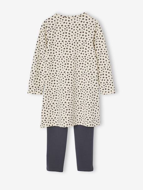 Lot de 2 pyjamas chemises de nuit legging léopard écru - vertbaudet enfant 