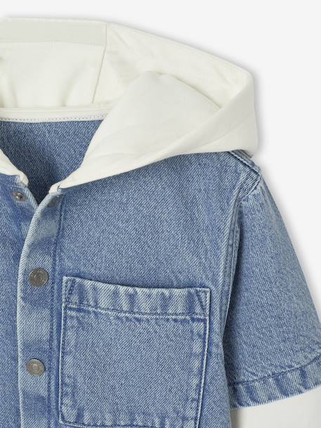 Hemd met gelaagd effect en sweater met capuchon voor jongens double stone - vertbaudet enfant 