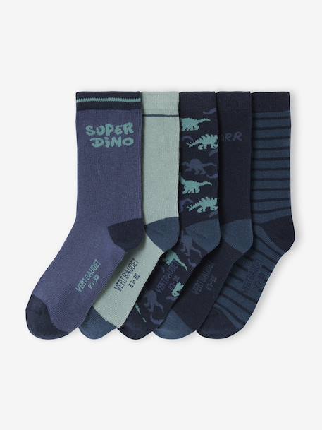 Lot de 5 paires de chaussettes 'Super dino' garçon marine - vertbaudet enfant 