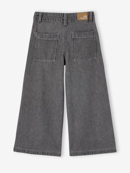 Jean fille large à pinces bleu moyen+denim gris - vertbaudet enfant 