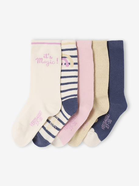 Fille-Lot de 5 paires de chaussettes « licorne » fille