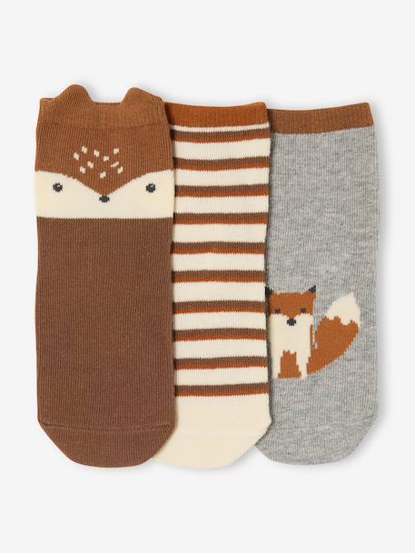 Lot de 3 paires de chaussettes « renard » bébé garçon terracotta - vertbaudet enfant 