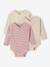Lot de 3 bodies rayés ouverture naissance rose - vertbaudet enfant 
