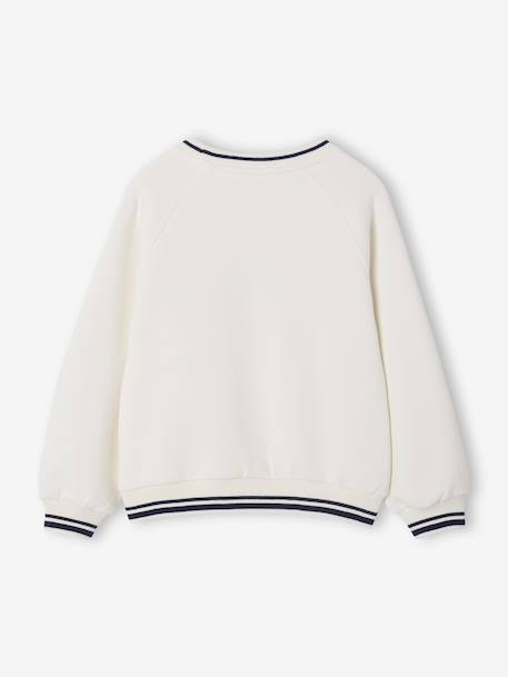 Sportieve sweater met tennisclub motief voor meisjes ecru - vertbaudet enfant 