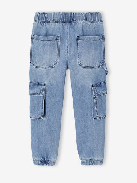 Pantalon denim loose battle garçon double stone - vertbaudet enfant 