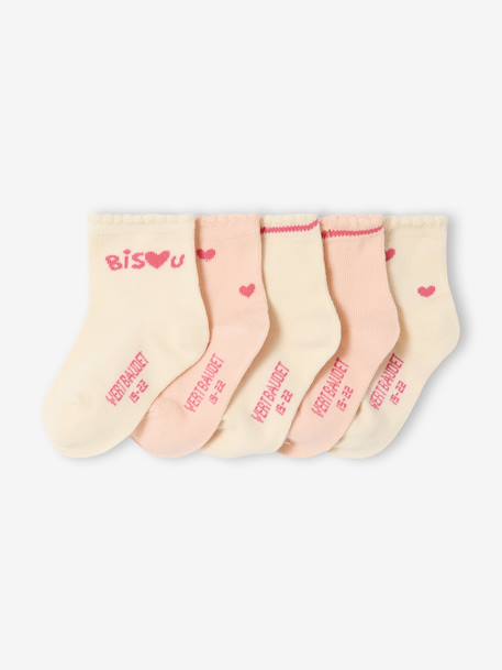 Bébé-Lot de 5 paires de chaussettes coeurs bébé