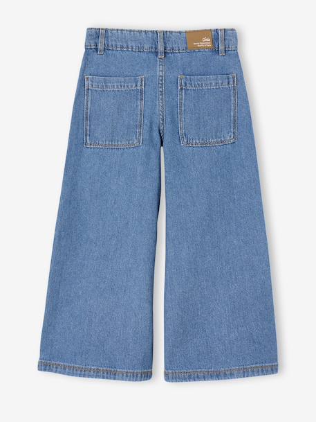Jean fille large à pinces bleu moyen+denim gris - vertbaudet enfant 