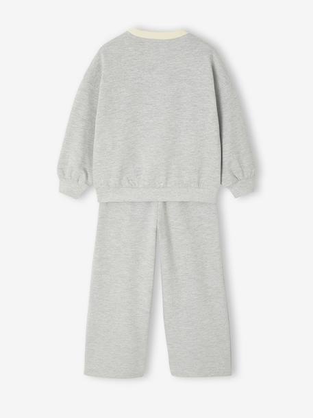 Ensemble fille sweat pantalon large gris chiné - vertbaudet enfant 