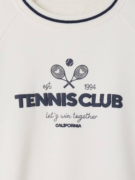 Sweat sport motif tennis club fille écru - vertbaudet enfant 