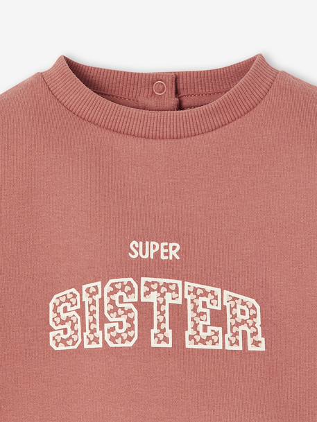 Sweat-shirt bébé fille message imprimé vieux rose - vertbaudet enfant 