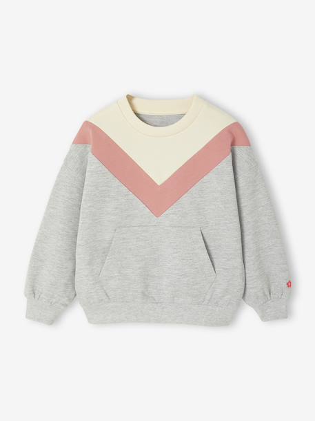 Ensemble fille sweat pantalon large gris chiné - vertbaudet enfant 