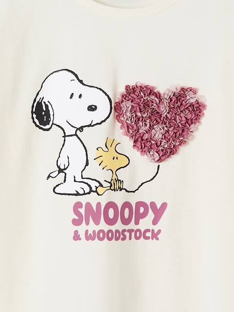 Tee-shirt manches longues Peanuts Snoopy fille écru - vertbaudet enfant 