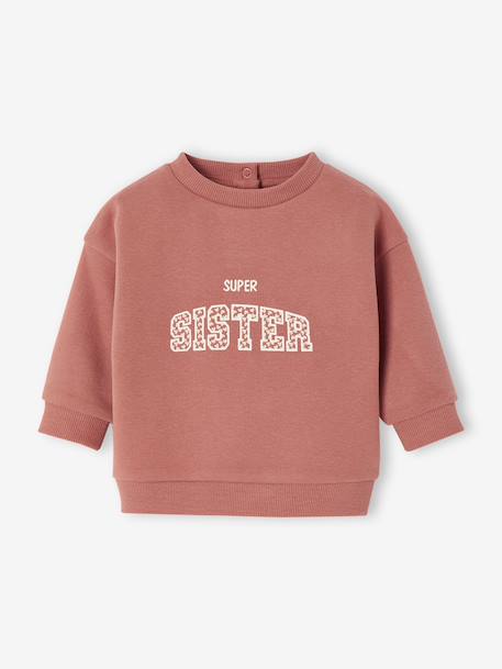 Sweat-shirt bébé fille message imprimé vieux rose - vertbaudet enfant 