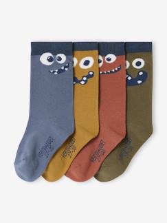 Garçon-Sous-vêtement-Lot de 4 paires de chaussettes "monstres" garçon