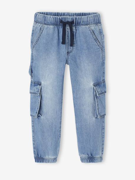 Pantalon denim loose battle garçon double stone - vertbaudet enfant 
