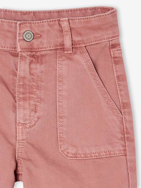 Pantalon fille large MorphologiK fin kaki+vieux rose - vertbaudet enfant 