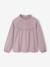 Tee-shirt blouse fille détail broderie anglaise manches longues écru+marine+mauve+vert foncé - vertbaudet enfant 
