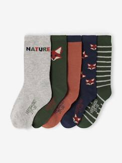 Garçon-Sous-vêtement-Lot de 5 paires de chaussettes « renard » garçon