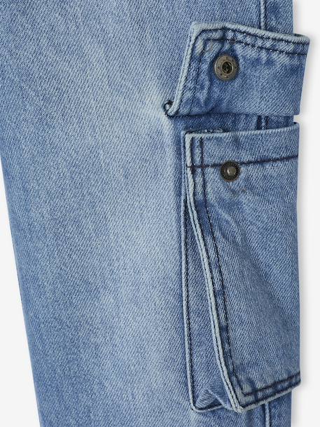 Pantalon denim loose battle garçon double stone - vertbaudet enfant 