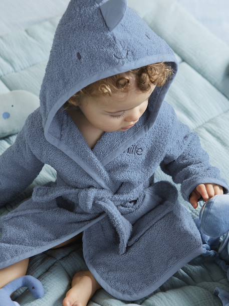 Personaliseerbare kinderbadjas KLEINE DINO Oeko-Tex® blauw - vertbaudet enfant 