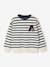 Groot gestreept jongenssweatshirt met badge in bouclé blauw, gestreept - vertbaudet enfant 