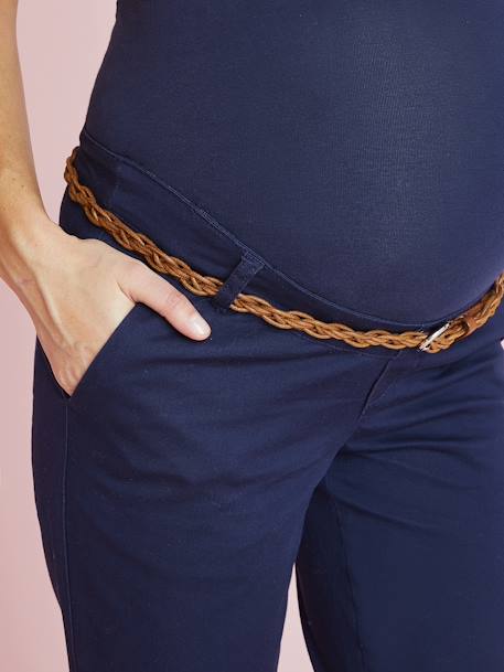 Rechte chino-zwangerschapsbroek, binnenbeenlengte 82 cm Marine grijs - vertbaudet enfant 