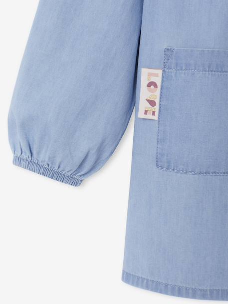 Gepersonaliseerde slabschort chambray meisje indigoblauw - vertbaudet enfant 