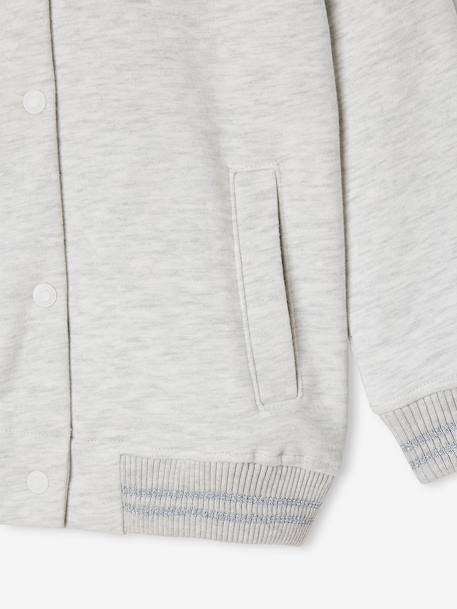 Sweat style teddy fille en molleton gris chiné+marine - vertbaudet enfant 