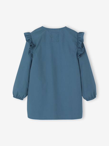 Gepersonaliseerde schort MARGOT effen meisje rouge+smaragdgroen - vertbaudet enfant 