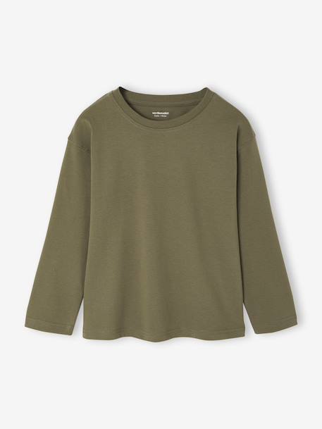 Set van 3 effen T-shirts blauwgroen+olijf+terracotta - vertbaudet enfant 