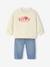 Babyset met sweater en wijde jeans vanille - vertbaudet enfant 