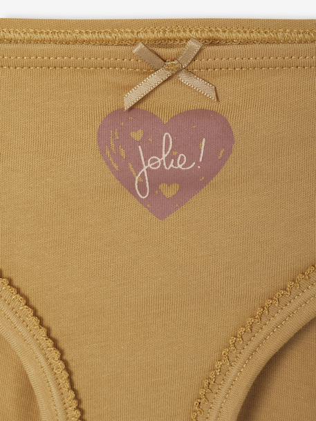 Set van 7 slipjes voor meisjes Hartjes rozen - vertbaudet enfant 