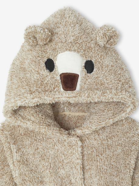 Robe de chambre capuche ours garçon écru - vertbaudet enfant 
