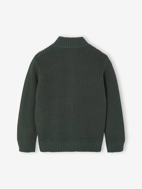 Vestje met opstaande kraag en lange mouwen voor jongens groen+marineblauw - vertbaudet enfant 