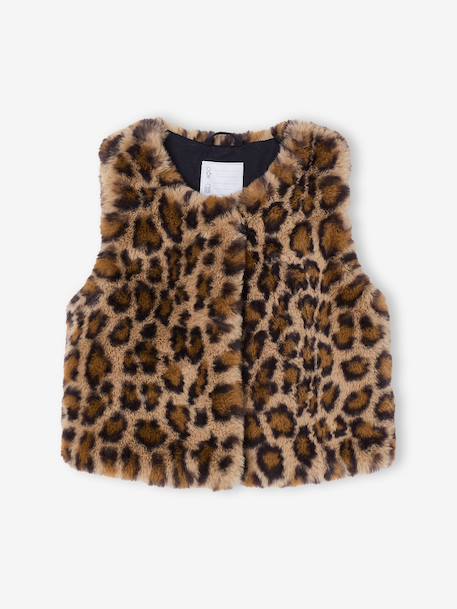 Fille-Manteau, veste-Gilet sans manches fille fausse fourrure 